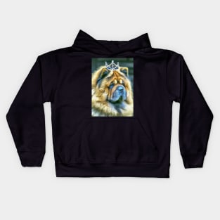 Chow Chow with Crown Kids Hoodie